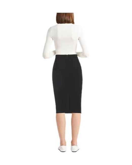 Max Mara Black Solid High-Waist Skirt
