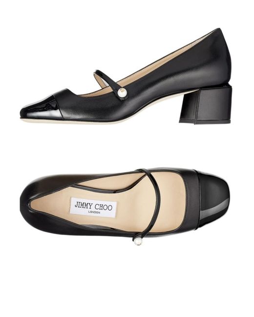 Jimmy Choo Black Elisa 45 Square-Toe Pumps