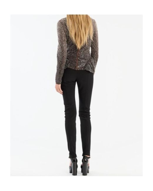 ROTATE BIRGER CHRISTENSEN Brown Embellished Long-Sleeved Top