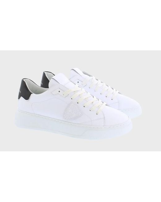 Philippe Model White Strap-Up Casual Sneakers for men