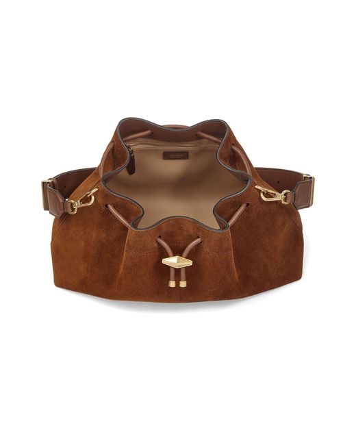 Jimmy Choo Brown Drawstring Shoulder Bag