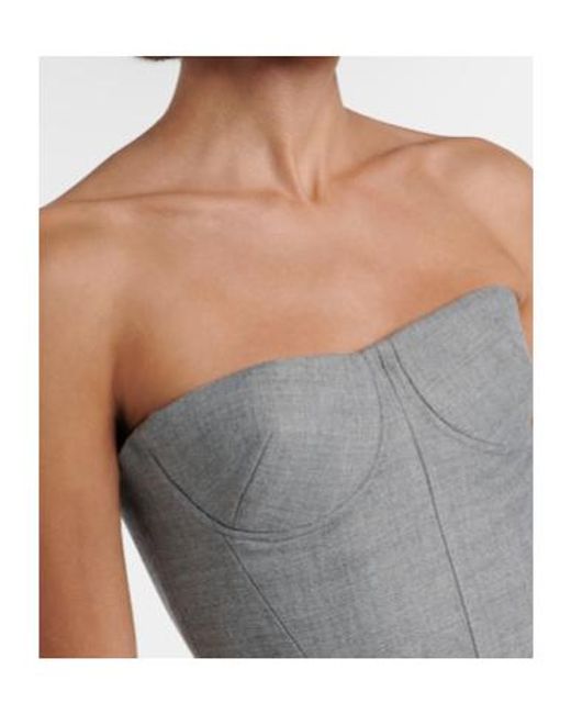 Alex Perry Gray Draped Bustier Dress