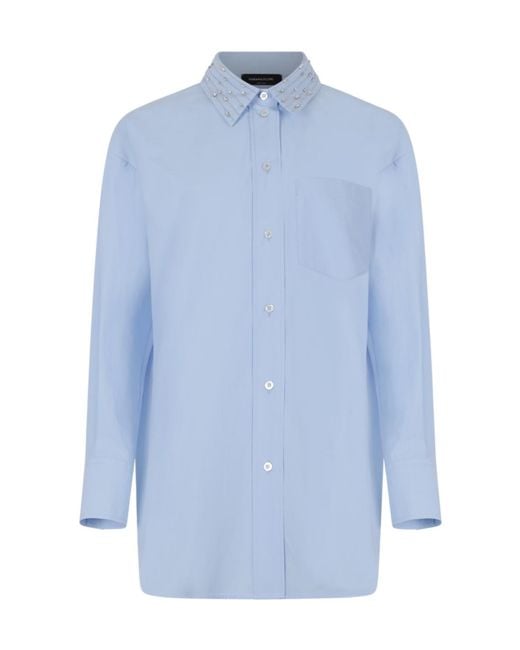 Fabiana Filippi Blue Long Poplin Shirt