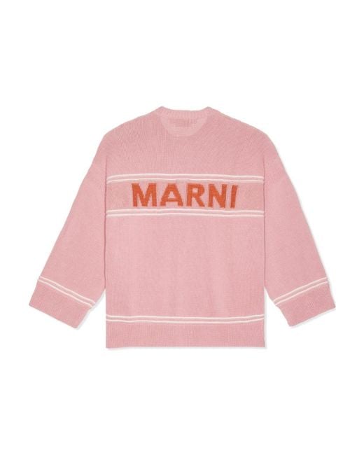 Marni Pink Buttoned Oversized-Fit Cardigan