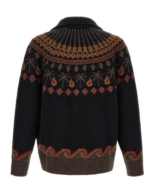 Alanui Black 'Sweet Winter' Cardigan for men