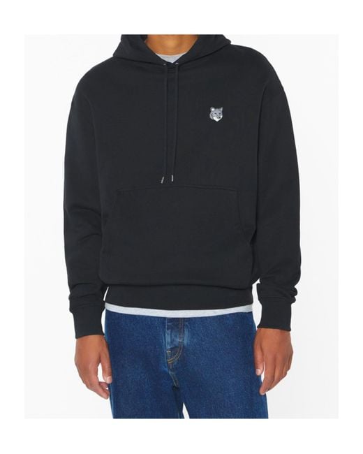 Maison Kitsuné Black Maison Kitsuné Fox Head Comfort Hoodie for men