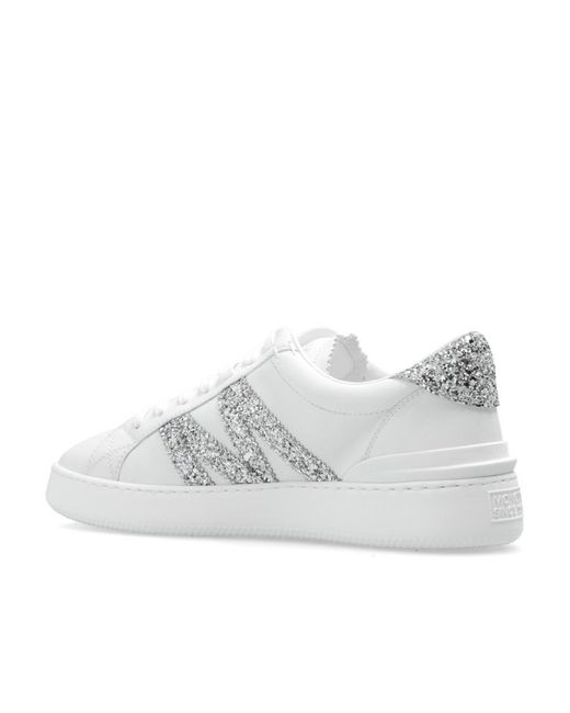 Moncler White Monaco Embellished Low-Top Sneakers