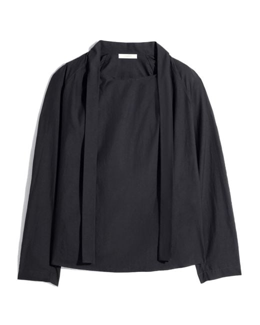 Lemaire Black Ascot Collar Relaxed Shirt