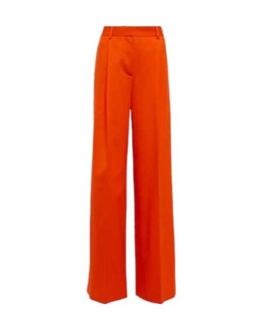 Altuzarra Orange High-Rise Wool Pants
