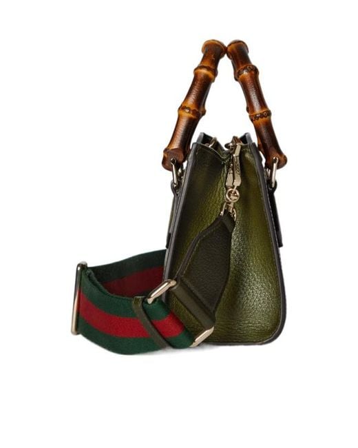 Gucci Green Diana Small Tote Bag