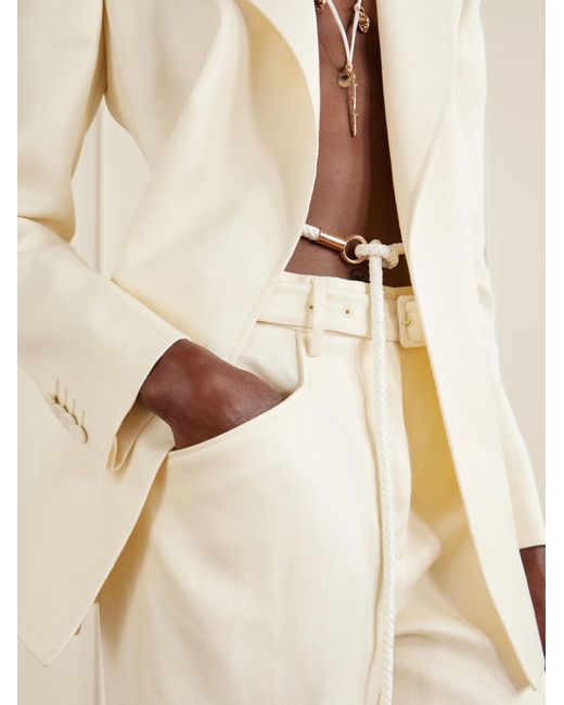 Gabriela Hearst White Epona Textured Linen Blazer