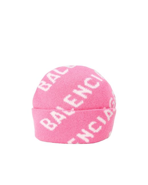 Balenciaga Pink Color-Blocked Knitted Hat