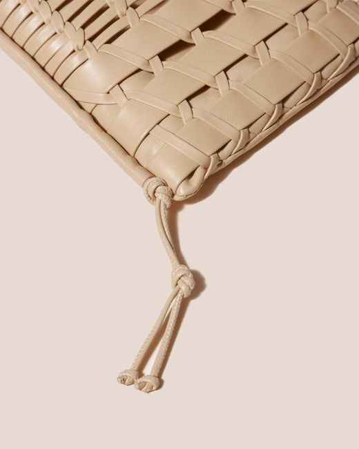 Hereu White Trena Interwoven Designed Crossbody Bag
