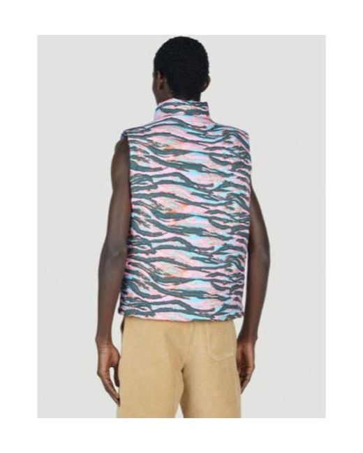 ERL Blue Camouflage-Print Sleeveless Gilet for men