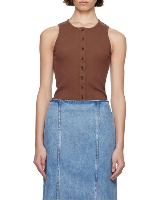 J.W. Anderson Brown Fine-Ribbed Tank Top