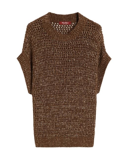 Max Mara Brown Openwork Top