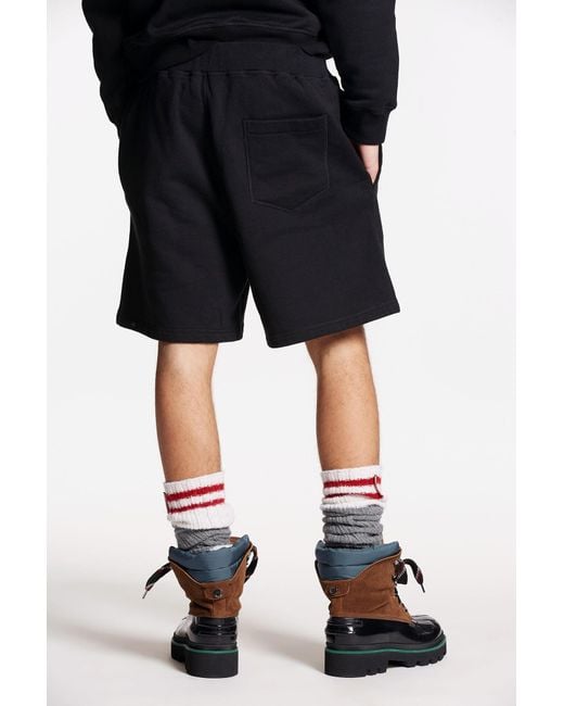 DSquared² Black Logo Printed Bermuda Shorts for men