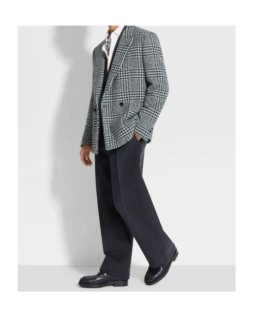 Zegna Blue Dark And Wool And Cashmere Jacket for men
