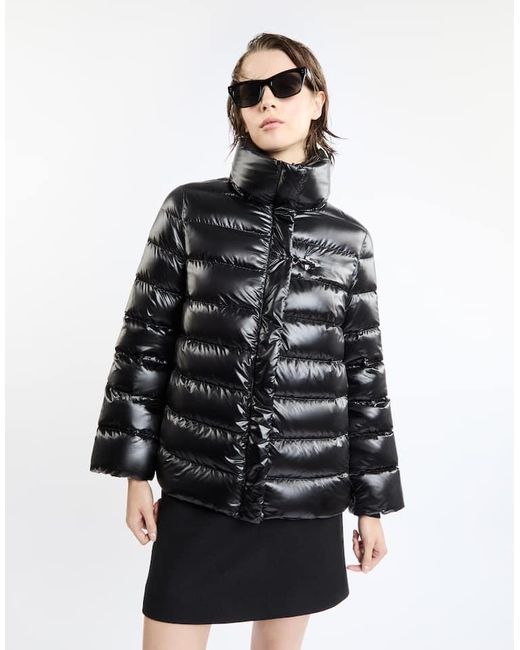 Fay Black Quilted Cape Jacket
