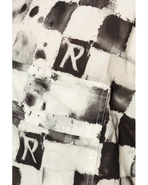 Represent White Checkerboard-Print Short-Sleeve Shirt for men