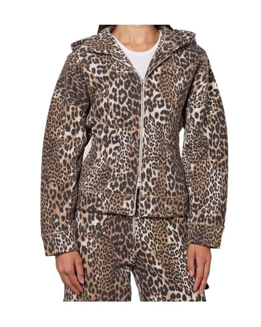 Ganni Multicolor Flc Zip Hoodie Ld99