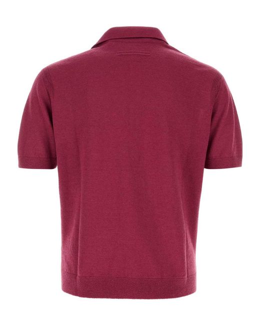 Zegna Red Short-Sleeve Polo Shirt for men