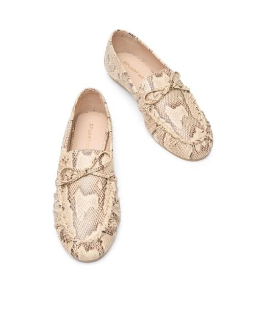 Stuart Weitzman Natural Britt Bow Loafer