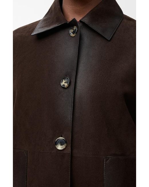 Loewe Brown Suede Sheepskin Leather Fold-Over Jacket
