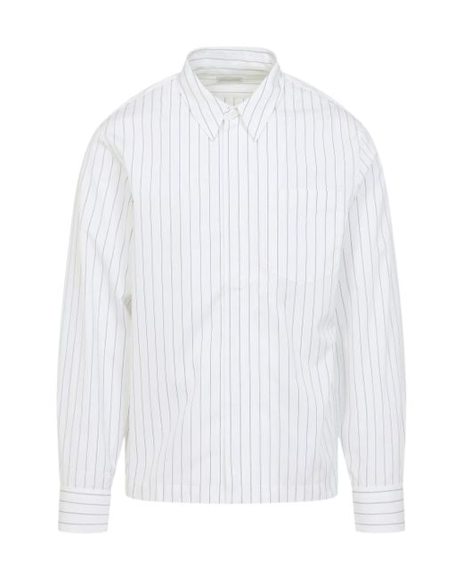 Dries Van Noten White Striped Corran Shirt for men