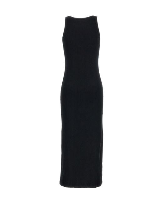 Maison Kitsuné Black Maison Kitsuné Ribbed Logo Tank Knitted Dress