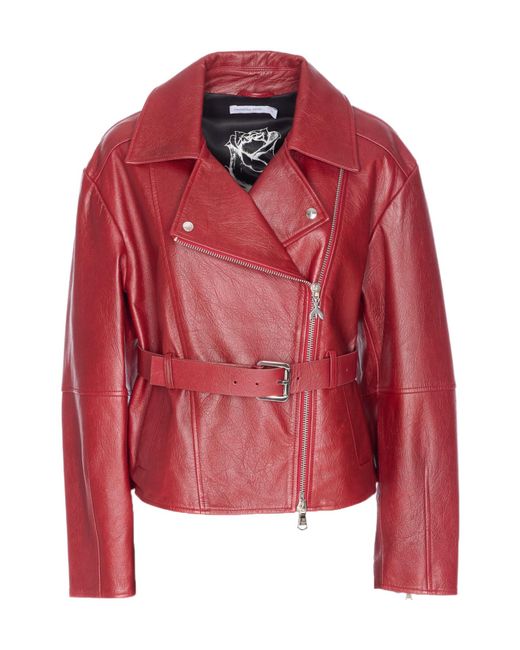 Patrizia Pepe Red Belted Zip Jacket