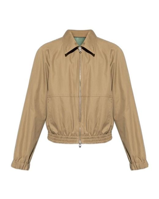 Dries Van Noten Natural Zip-Up Striped Reversible Jacket for men