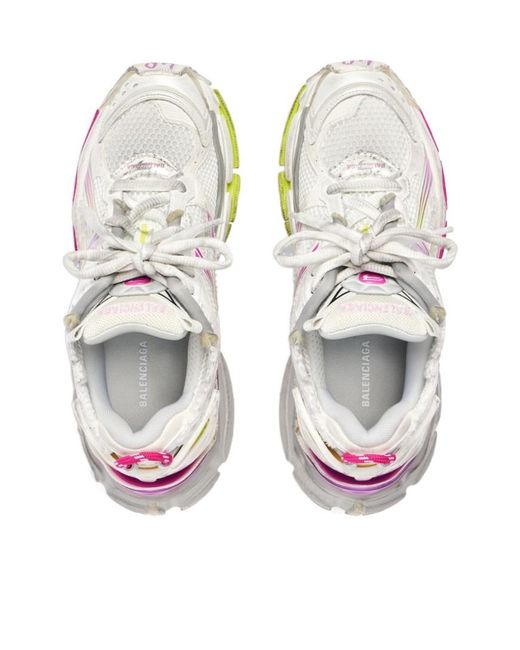 Balenciaga White Lace-Up Runner Sneakers