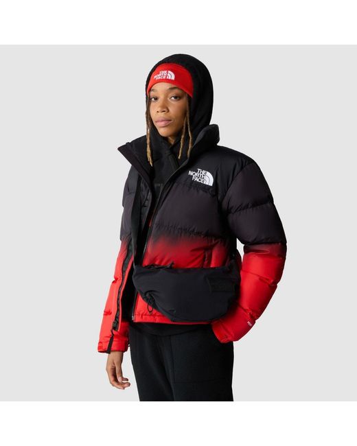 The North Face Red Long-Sleeved Quilted Down Jacket