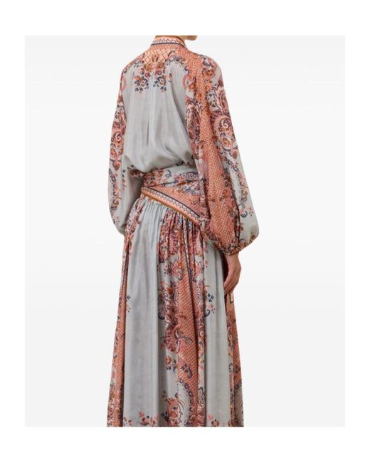 Zimmermann Multicolor Aster Tie Neck Blouse