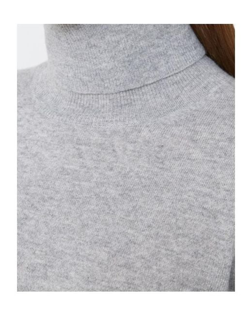 Max Mara Gray Educata Ribbed Turtleneck Sweater