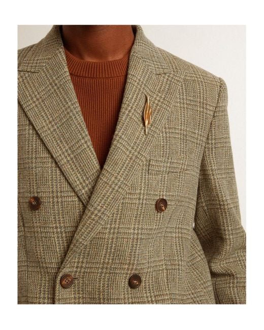 Golden Goose Deluxe Brand Natural Double-Breasted Wool Suit for men