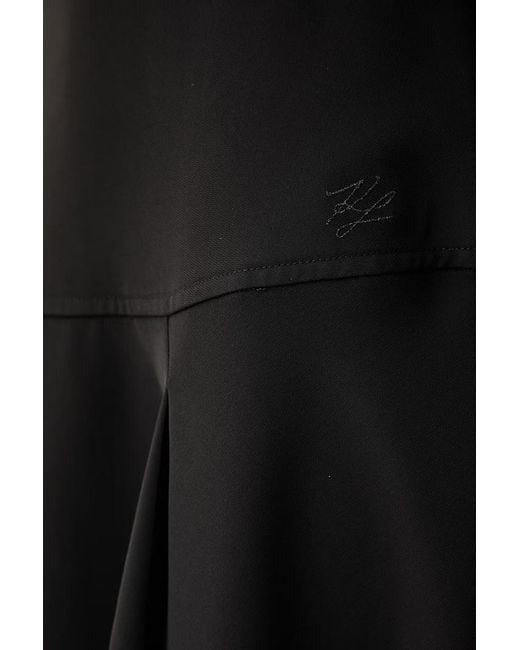 Karl Lagerfeld Black Colour-Block Sleeveless Dress