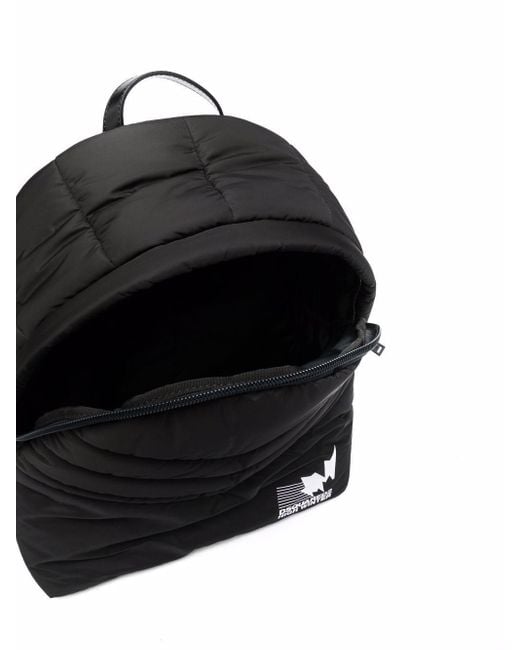 DSquared² Blue Padded Logo-Print Backpack for men
