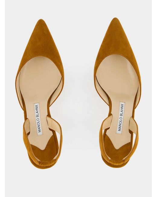 Manolo Blahnik Metallic Pointed High-Heeled Sandals
