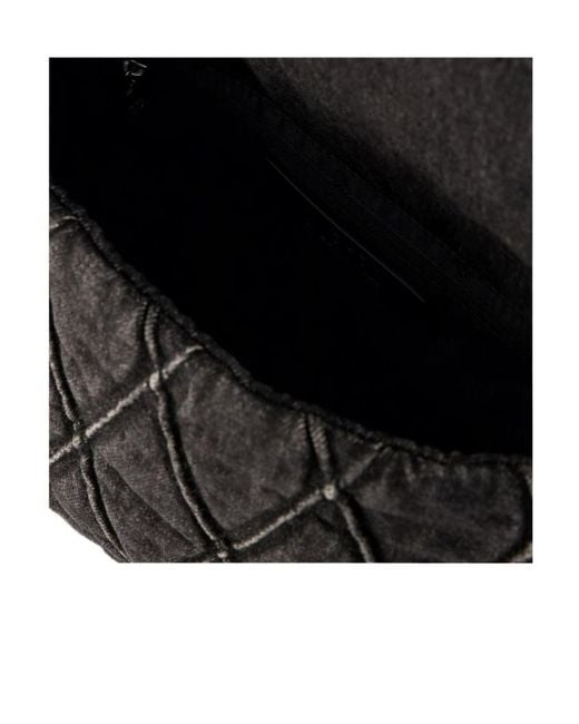 DIESEL Black Charm D Medium Denim Shoulder Bag