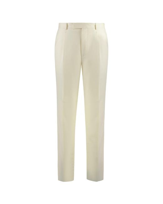 Zegna Natural Straight-Leg Tailored Trousers for men