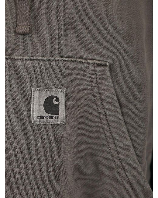 Carhartt Gray Logo-Patch Hoodie