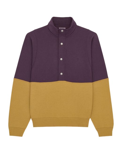 Saint Laurent Purple Cotton Two-Tone Sweatshirt