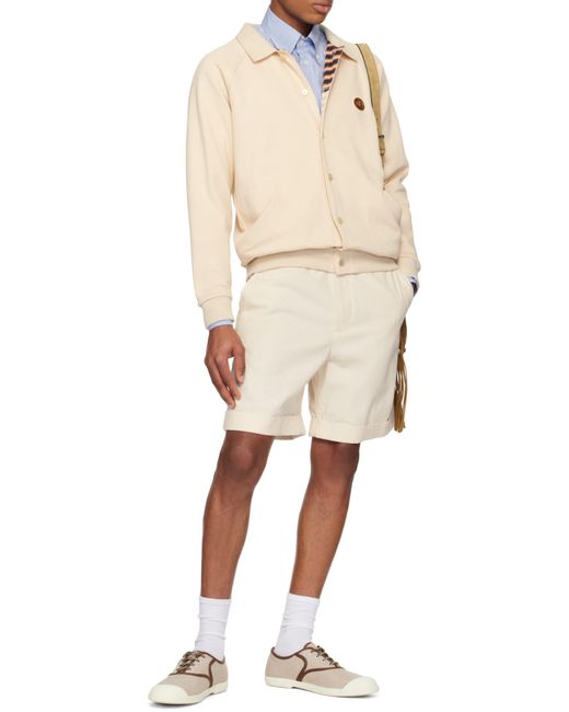Valentino Natural Vlogo Signature Button-Up Bomber Jacket for men