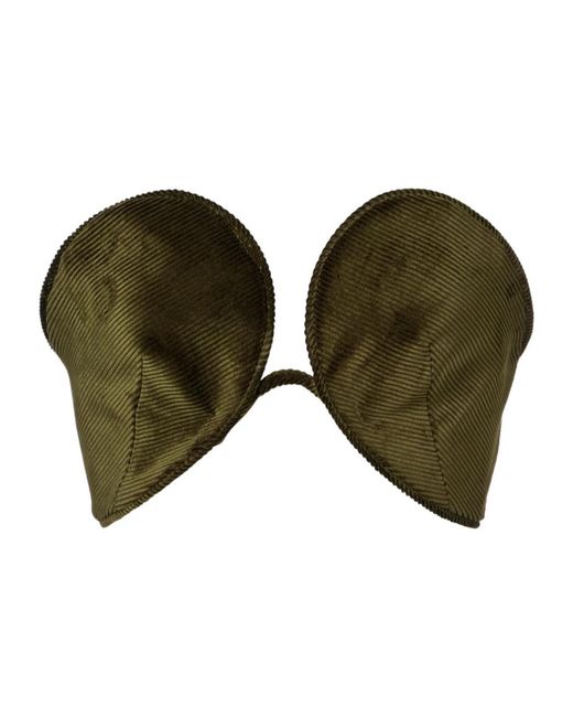 Jean Paul Gaultier Green Cotton Corduroy Crop Top