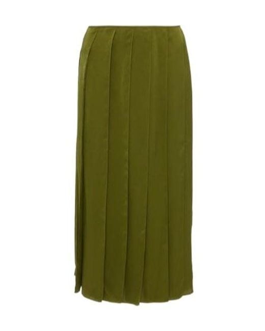 J.W. Anderson Green Ribbon-Panel Midi Skirt