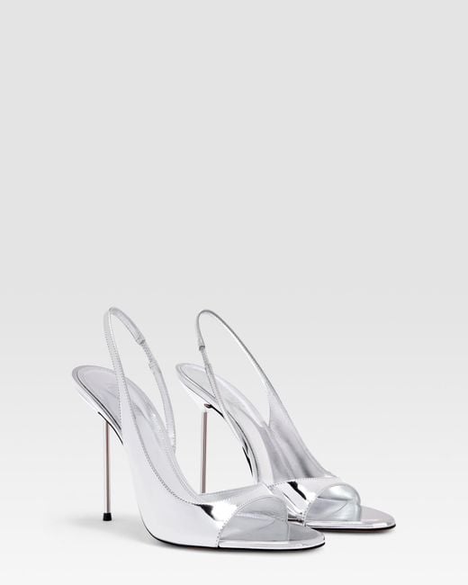 Paris Texas White Lidia Metallic Sandals
