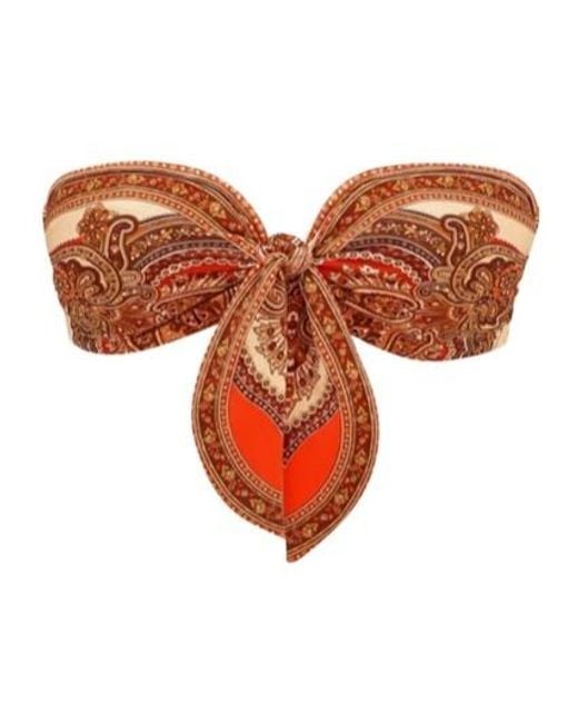 Zimmermann Orange Mahon Scarf Tie Bikini Top