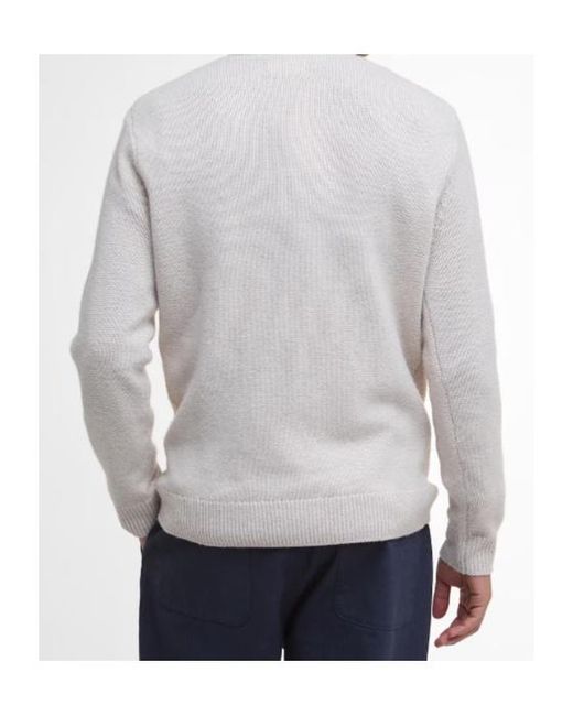 Barbour White Covent Crew Neck Jumper for men